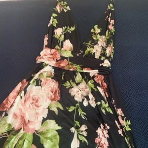 Halter floor length backless dress